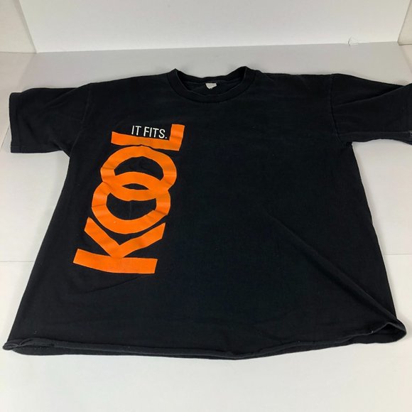 Vintage 1990s Kool Cigarette Shirt Men Large Black Promo Short Sleeve Distressed - Picture 1 of 9